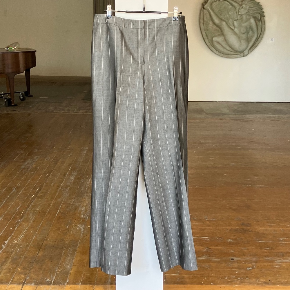 Talbots slate, gray, iridescent, Italian pinstripe pants - Picture 1 of 9